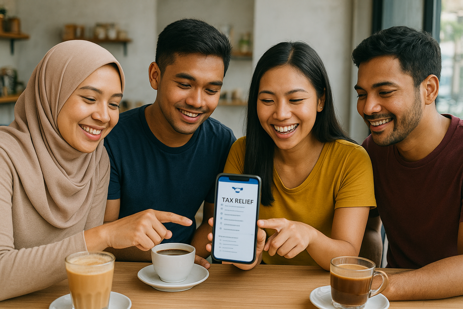 Diverse Malaysians using TaxEnvelope app together